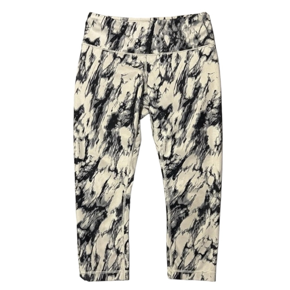 Lululemon Wunder Under Cropped Leggings- Great Granite Black Mojave Tan 4